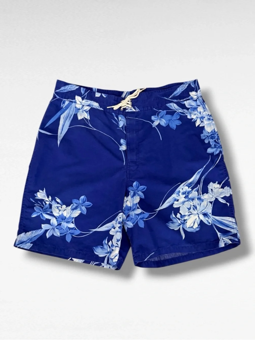 Polo Ralph Lauren Swim Trunks Blue Floral Board Shorts Men’s Size 36